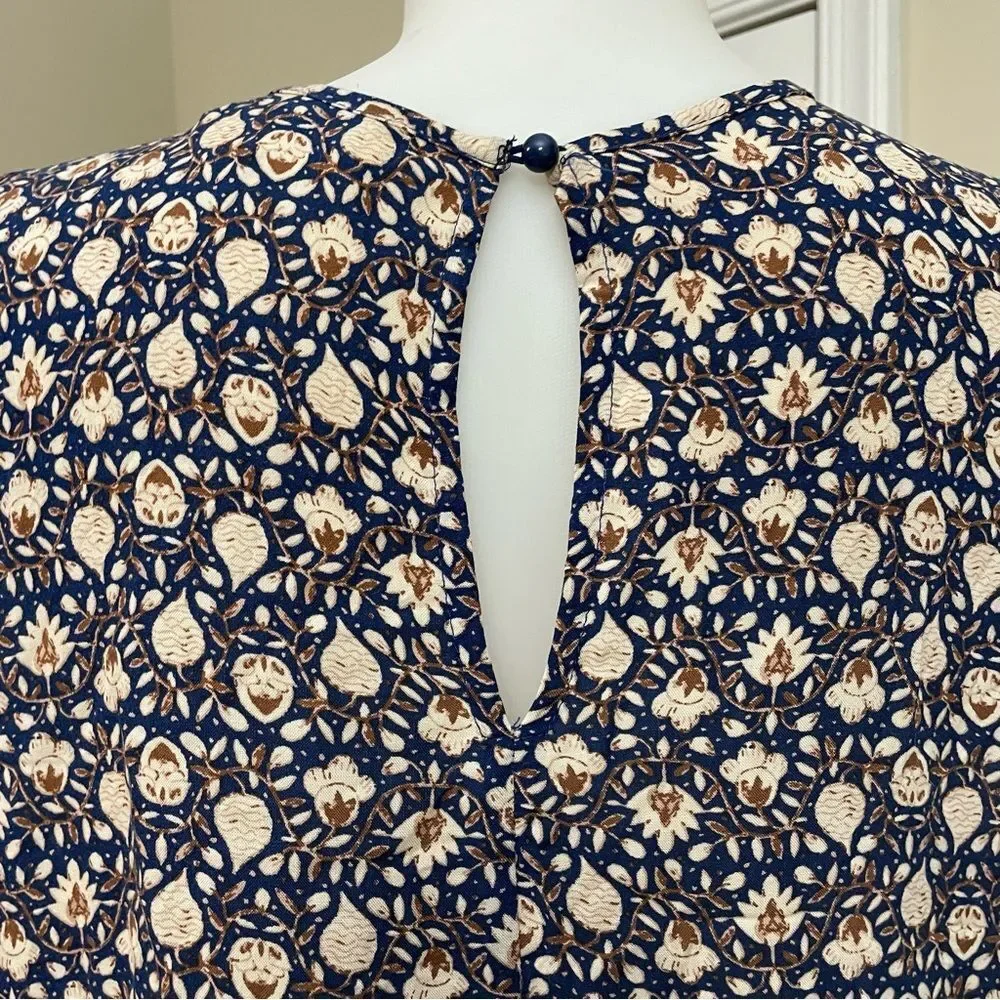 SEA NEW YORK Floral Peekaboo Lace Neckline Sleeveless Shift Sundress sz 10 - Picture 6 of 9